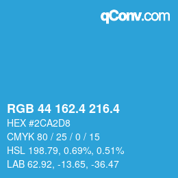 カラーコード: RGB 44 162.4 216.4 | qconv.com