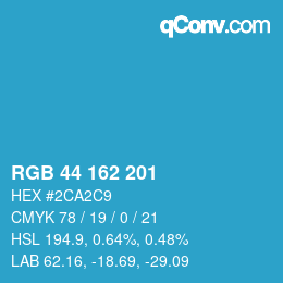 Color code: RGB 44 162 201 | qconv.com