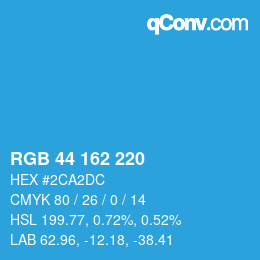 Color code: RGB 44 162 220 | qconv.com