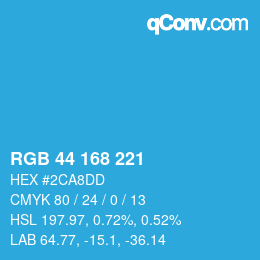 Color code: RGB 44 168 221 | qconv.com