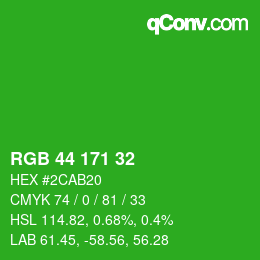 カラーコード: RGB 44 171 32 | qconv.com