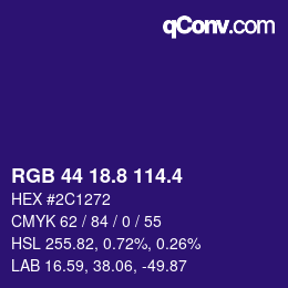 カラーコード: RGB 44 18.8 114.4 | qconv.com