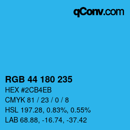 Color code: RGB 44 180 235 | qconv.com
