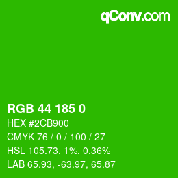 Color code: RGB 44 185 0 | qconv.com