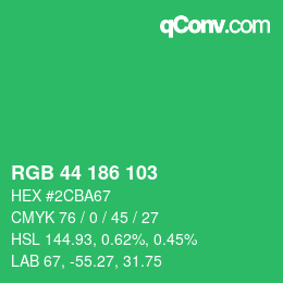 Color code: RGB 44 186 103 | qconv.com