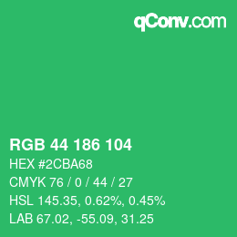 Color code: RGB 44 186 104 | qconv.com