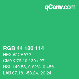 Color code: RGB 44 186 114 | qconv.com