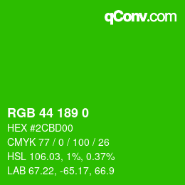 Color code: RGB 44 189 0 | qconv.com