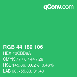 Color code: RGB 44 189 106 | qconv.com
