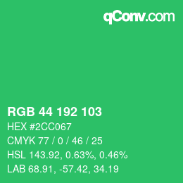 Color code: RGB 44 192 103 | qconv.com