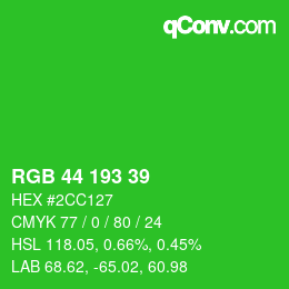 Color code: RGB 44 193 39 | qconv.com