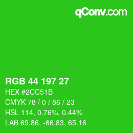 Color code: RGB 44 197 27 | qconv.com