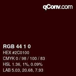 Farbcode: RGB 44 1 0 | qconv.com