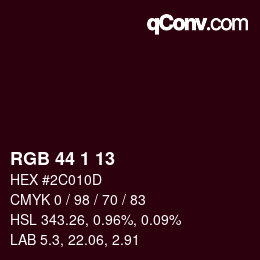 Color code: RGB 44 1 13 | qconv.com