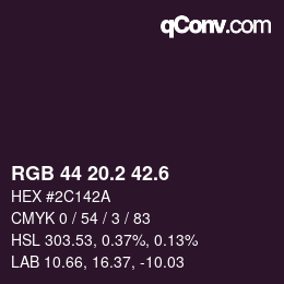 カラーコード: RGB 44 20.2 42.6 | qconv.com