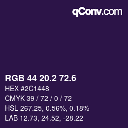 カラーコード: RGB 44 20.2 72.6 | qconv.com