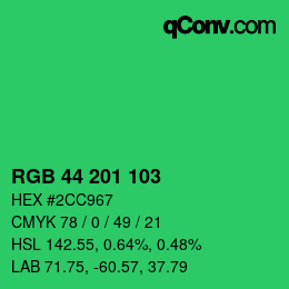 Color code: RGB 44 201 103 | qconv.com