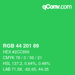 Color code: RGB 44 201 89 | qconv.com