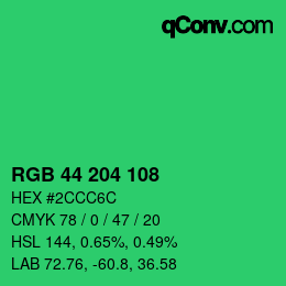 Color code: RGB 44 204 108 | qconv.com