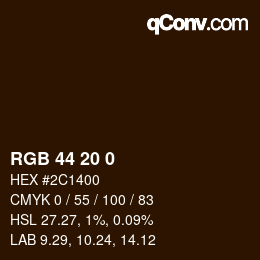 Color code: RGB 44 20 0 | qconv.com