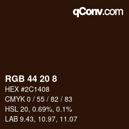 Color code: RGB 44 20 8 | qconv.com