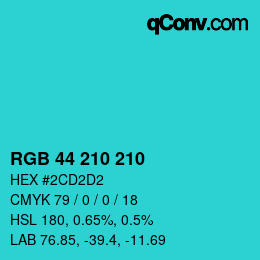 Color code: RGB 44 210 210 | qconv.com