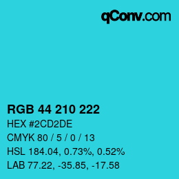 Color code: RGB 44 210 222 | qconv.com