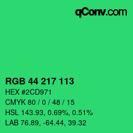 Color code: RGB 44 217 113 | qconv.com