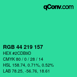 Código de color: RGB 44 219 157 | qconv.com