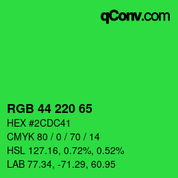 Código de color: RGB 44 220 65 | qconv.com