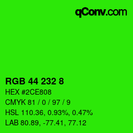Color code: RGB 44 232 8 | qconv.com