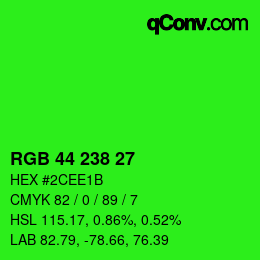 Color code: RGB 44 238 27 | qconv.com
