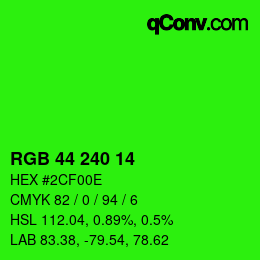 Color code: RGB 44 240 14 | qconv.com