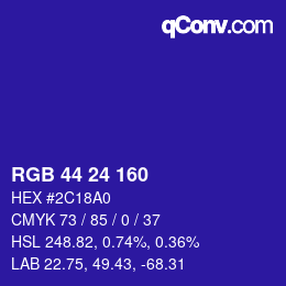 Color code: RGB 44 24 160 | qconv.com