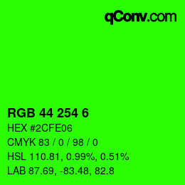 Código de color: RGB 44 254 6 | qconv.com