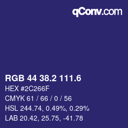 カラーコード: RGB 44 38.2 111.6 | qconv.com