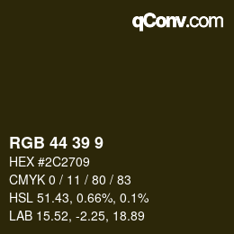 颜色代码: RGB 44 39 9 | qconv.com