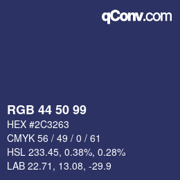Color code: RGB 44 50 99 | qconv.com