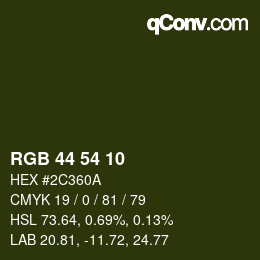 颜色代码: RGB 44 54 10 | qconv.com
