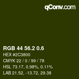 カラーコード: RGB 44 56.2 0.6 | qconv.com