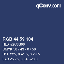 颜色代码: RGB 44 59 104 | qconv.com