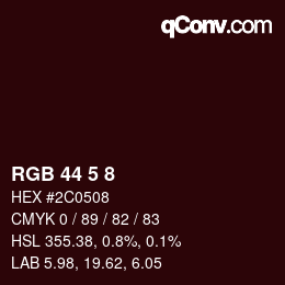 Color code: RGB 44 5 8 | qconv.com