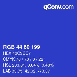 カラーコード: RGB 44 60 199 | qconv.com