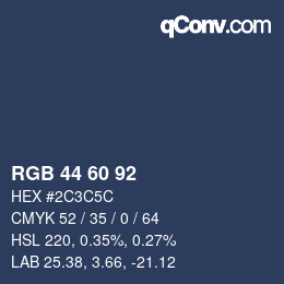 カラーコード: RGB 44 60 92 | qconv.com