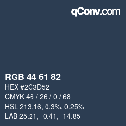 Code couleur: RGB 44 61 82 | qconv.com