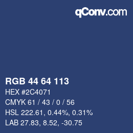 Farbcode: RGB 44 64 113 | qconv.com