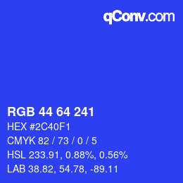 Código de color: RGB 44 64 241 | qconv.com
