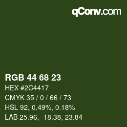 Farbcode: RGB 44 68 23 | qconv.com