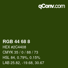 Color code: RGB 44 68 8 | qconv.com
