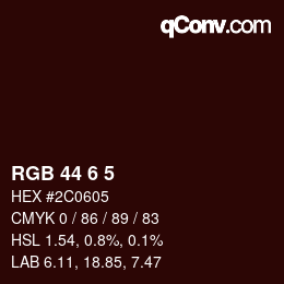 Color code: RGB 44 6 5 | qconv.com